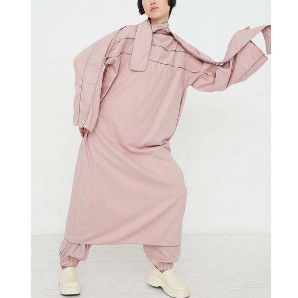 Baserange Lesie Dress Kaftan Caftan Ahimsa Raw Wild Silk Pompei Rose Size M NWT - Picture 6 of 16